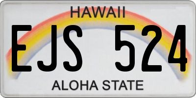 HI license plate EJS524
