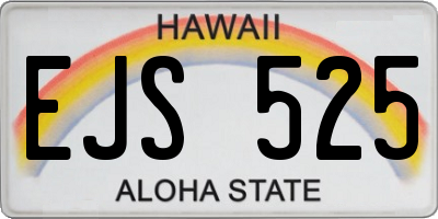 HI license plate EJS525