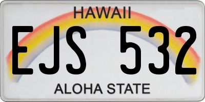 HI license plate EJS532