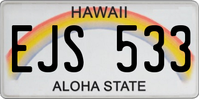 HI license plate EJS533