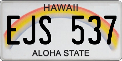 HI license plate EJS537