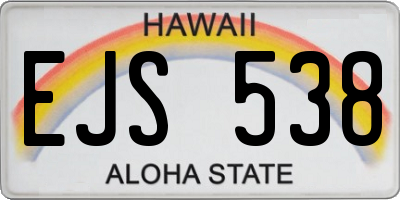 HI license plate EJS538