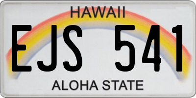 HI license plate EJS541