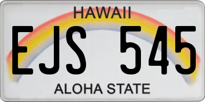 HI license plate EJS545