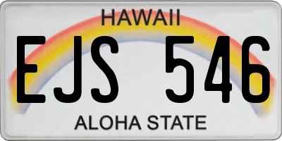 HI license plate EJS546