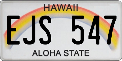 HI license plate EJS547