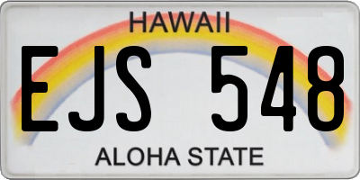 HI license plate EJS548