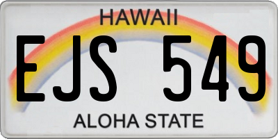 HI license plate EJS549