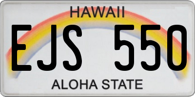 HI license plate EJS550