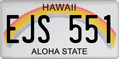 HI license plate EJS551