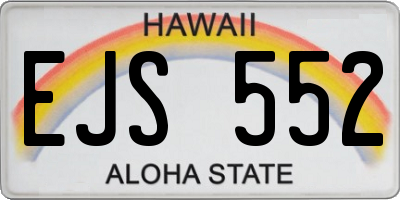 HI license plate EJS552