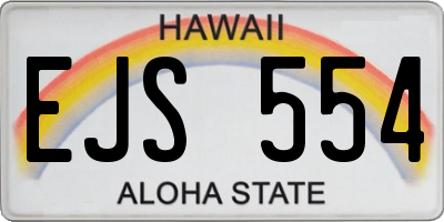 HI license plate EJS554