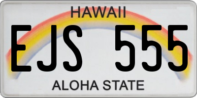 HI license plate EJS555