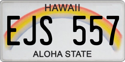 HI license plate EJS557