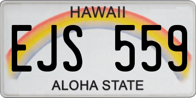 HI license plate EJS559