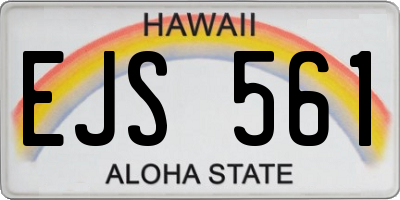 HI license plate EJS561