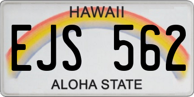 HI license plate EJS562