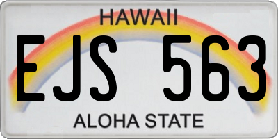 HI license plate EJS563