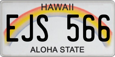 HI license plate EJS566