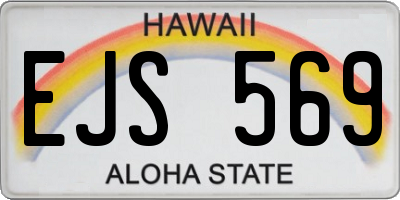 HI license plate EJS569