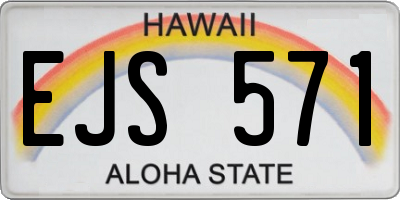 HI license plate EJS571