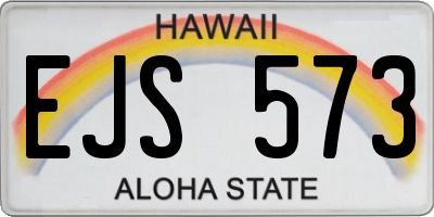 HI license plate EJS573