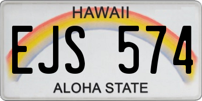 HI license plate EJS574