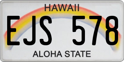 HI license plate EJS578