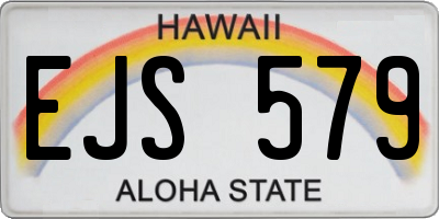 HI license plate EJS579