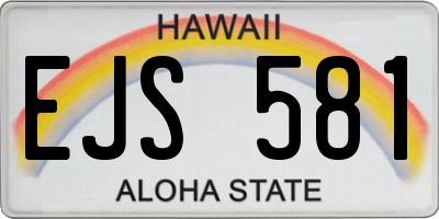 HI license plate EJS581