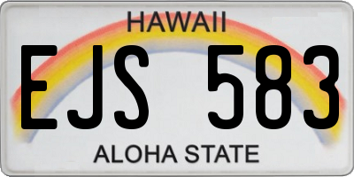 HI license plate EJS583