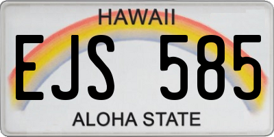 HI license plate EJS585