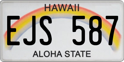 HI license plate EJS587