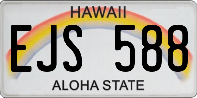 HI license plate EJS588