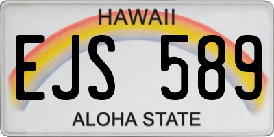 HI license plate EJS589