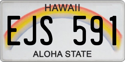 HI license plate EJS591