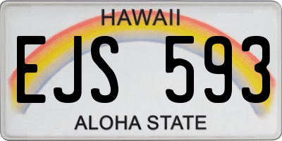 HI license plate EJS593