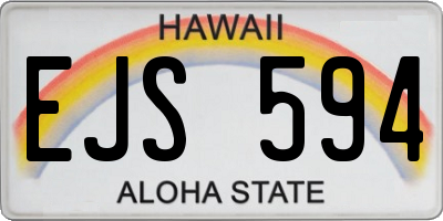 HI license plate EJS594