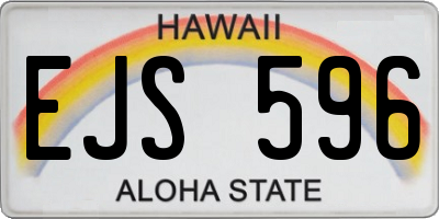 HI license plate EJS596