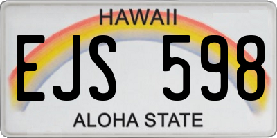 HI license plate EJS598