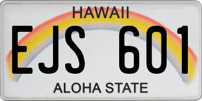 HI license plate EJS601