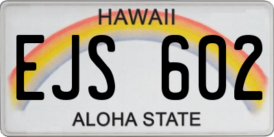 HI license plate EJS602