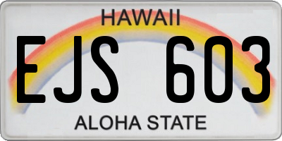 HI license plate EJS603