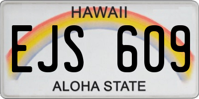 HI license plate EJS609