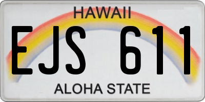 HI license plate EJS611