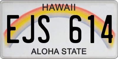 HI license plate EJS614