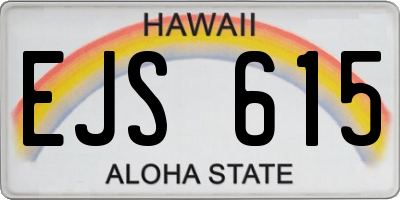 HI license plate EJS615
