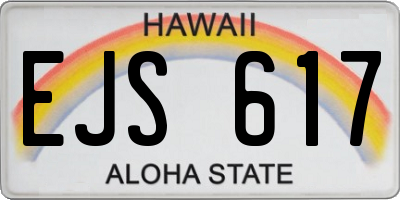 HI license plate EJS617