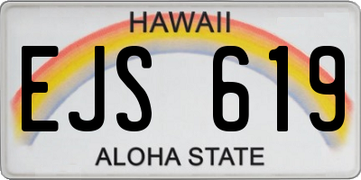 HI license plate EJS619