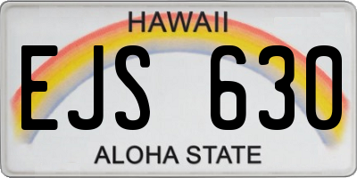 HI license plate EJS630